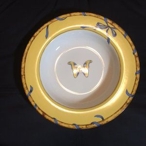Lynn Chase 9 1/8" Butterfly Bamboo Wide Rimmed Soup Bowl
